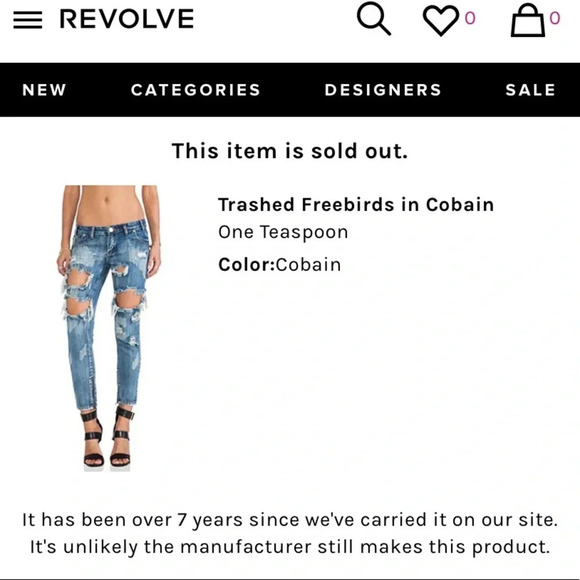 Trashed Freebirds in Cobain by One Teaspoon 26 W - Picture 11 of 13